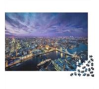Londra Skyline Crepuscolo Rompicapo 1000 Pezzi In cartone Extra Spesso, Un Classico Puzzle A Pezzi Per Pace Interiore, Ideale Per Sfida Personale, Regalo Di Compleanno Originale 70x50cm/1000pcs