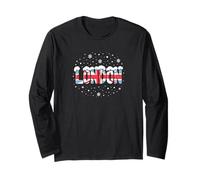 Londra Snowy Christmas UK Flag Style Maglia a Manica