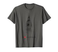 Londra Vintage Skyline Inghilterra Regno Unito I Love London Maglietta