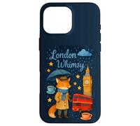 Londra Whimsy Fox con Big Ben e Tea Time Vibes Custodia per iPhone 16 Pro Max