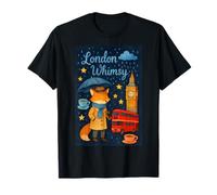 Londra Whimsy Fox con Big Ben e Tea Time Vibes Maglietta