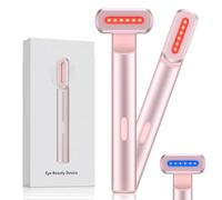 Londxin Bacchetta per terapia della luce 4 in 1, luce rossa per viso e collo, dispositivo viso a microcorrente per anti-età, massaggiatore viso e occhi per la cura della pelle