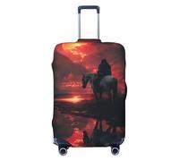 Lone Rider Under Red Sky - Copribagagli da viaggio, elastico, per valigie, 45-81 cm, Nero , x-large