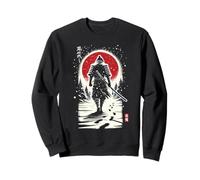 Lone Samurai Walking - Anime neo-giapponese Samurai Noir Art Felpa