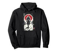 Lone Samurai Walking - Anime neo-giapponese Samurai Noir Art Felpa con Cappuccio