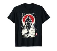 Lone Samurai Walking - Anime neo-giapponese Samurai Noir Art Maglietta