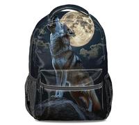 Lone Wolf Howling at Moon - Zaino alla moda per ragazzi, ragazze, uomini e donne, Stile 1, L