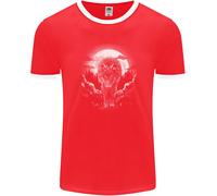 Lone Wolf In The Moonlight Uomo Ringer T-Shirt FotL