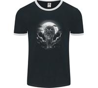 Lone Wolf In The Moonlight Uomo Ringer T-Shirt FotL