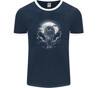 Lone Wolf In The Moonlight Uomo Ringer T-Shirt FotL