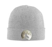 Lone Wolf Moon Donna Uomo Skull cap Caldo Berretto Invernale Morbido Beanie Cappello per All'Aperto Arrampicata Ciclismo