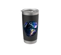 Lone Wolf Moon Howling Wolf Pack Head Wolves Howl Bicchiere termico in acciaio inox doppia parete