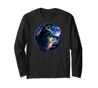 Lone Wolf Moon Howling Wolf Pack Head Wolves Howl Maglia a Manica