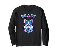 Lone Wolf Moon Howling Wolf Pack Head Wolves Howl Maglia a Manica