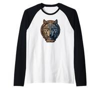 Lone Wolf Moon Howling Wolf Pack Head Wolves Howl Maglia con Maniche Raglan