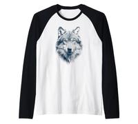 Lone Wolf Moon Howling Wolf Pack Head Wolves Howl Maglia con Maniche Raglan