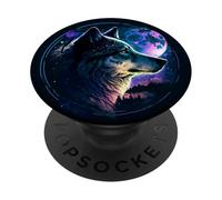 Lone Wolf Moon Howling Wolf Pack Head Wolves Howl PopSockets PopGrip Adesivo