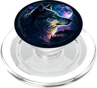 Lone Wolf Moon Howling Wolf Pack Head Wolves Howl PopSockets PopGrip per MagSafe