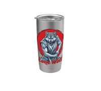 Lone Wolf Ninja Warrior Samurai Spade Uomini Donne Bambini Bicchiere termico in acciaio inox doppia parete