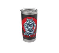 Lone Wolf Ninja Warrior Samurai Spade Uomini Donne Bambini Bicchiere termico in acciaio inox doppia parete