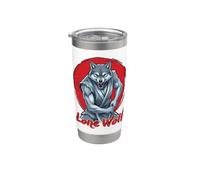 Lone Wolf Ninja Warrior Samurai Spade Uomini Donne Bambini Bicchiere termico in acciaio inox doppia parete