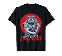 Lone Wolf Ninja Warrior Samurai Spade Uomini Donne Bambini Maglietta