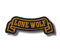 Lone wolf ribbon - Toppa Patch, 8x3 cm