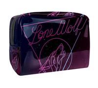 Lone Wolf - Trousse per cosmetici, da donna, grande, in PVC, con cerniera, Multi, 18.5x7.5x13cm/7.3x3x5.1in, Beauty case