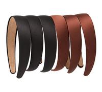 LONEEDY 6 PCS Hard Headbands, 1 Inch Wide Non-slip Ribbon Hairband for Women