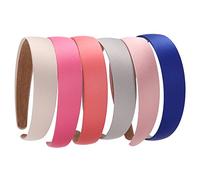 LONEEDY 6 PCS Hard Headbands, 1 Inch Wide Non-slip Ribbon Hairband for Women