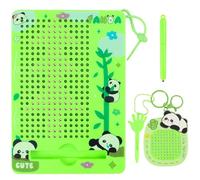 LONEEDY Set di 2 lavagne da disegno magnetiche per 3+ bambini, con portachiavi a forma di panda, con perline e penna stilo magnetica, per ragazzi e ragazze, viaggi e attività in campeggio