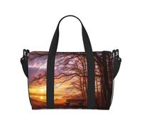 Lonely Bench Sunset - Borsa a tracolla da donna, portatile, adatta per allenamenti in palestra, pendolarismo e viaggi