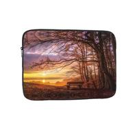 Lonely Bench Sunset Pattern Borsa per laptop da 15 pollici, custodia protettiva interna, portatile e adatta per viaggi d'affari o viaggi