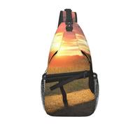Lonely Bench Sunset Print Daily Crossbody Sling Bag, zaino a tracolla borsa da petto zaini, per viaggi all'aperto casual