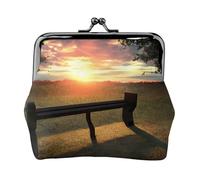 Lonely Bench Sunset Print Vintage Leather Change Purse Elegante piccolo portamonete per le donne portamonete portafoglio mini