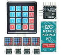 LONELY BINARY 10pcs I2C Soft 4x4 Matrice Tastiera Kit - 5pcs Soft Membrana Tastiere 4 x 4 16 Tasti Interruttore Modulo, 5pcs I2C Adattatori per GPIO Risparmio per Arduino, Raspberry Pi, ESP32 Progetti