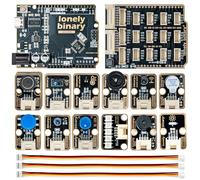 Lonely Binary TinkerBlock ATmega328P Starter Kit compatibile con scheda di sviluppo UNO R3, sensore plug-in 12 + scheda di estensione con tutorial video compatibile con Arduino IDE