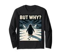 Lonely Penguin Solitude Wanderer Design per pensatori Profondi Maglia a Manica