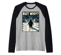 Lonely Penguin Solitude Wanderer Design per pensatori Profondi Maglia con Maniche Raglan