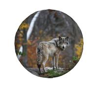 Lonely Wild Grey Wolf - Copertura universale per ruota di scorta, impermeabile, antipolvere, per rimorchi, camper, SUV, fuoristrada, 38,1 cm