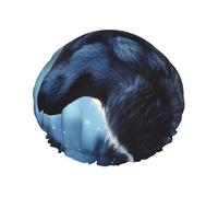 Lonely Wolf Cuffia da doccia da donna riutilizzabile a doppio strato cuffia da bagno cuffia per capelli impermeabile fascia elastica da donna spa salone doccia cappelli per capelli