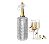 LoNesito® Raffreddatore di bottiglie Vino, Champagne, Cava, Vodka - Escursioni - Campeggio - cocktail - divertiti - condividi - regala - Portabottiglie - secchiello per il ghiaccio - Colore Argento