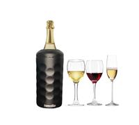 LoNesito® Raffreddatore per bottiglia di vino, champagne, Gin, Vodka - Spiaggia - escursione - condividi - regalo - Portabottiglie - Ghiaccio - Secchiello per il ghiaccio - Romantico - Colore nero