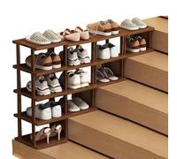 LONEU Scarpiera Salvaspazio Slim Scarpiera per Scale Ingresso Armadio Porta Scarpe bambù Scarpiera Fai da Te Corridoio Camera per Soggiorno Ingresso Corridoio e Guardaroba(Size:5+4+3+2 Tier)