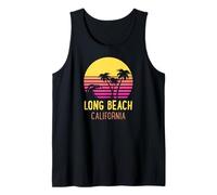 Long Beach California Retro Anni '70 Style Tramonto Grafica Canotta