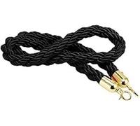 Long Braided Hanging Rope, Heavy Duty Crowd Control Barrier for Hallways, Theaters, Museums(Black,Length 1.7M/5.6Ft/67In)
