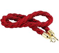 Long Braided Hanging Rope, Heavy Duty Crowd Control Barrier for Hallways, Theaters, Museums(Red,Length 1.5M/5Ft/59In)