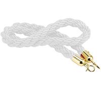 Long Braided Hanging Rope, Heavy Duty Crowd Control Barrier for Hallways, Theaters, Museums(White,Length 0.6M/2Ft/24ln)