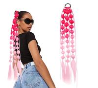 Long Bubble Ponytail Extensions - 19.6 Inches, Colorful Hair Extension With Hair Tie, Soft Lightweight Bubble Ponytail Hairpiece For Women And Girls Daily Wear Parties Weddings