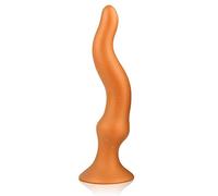 Long Butt Plug anale in silicone liquido ultra morbido con ventosa potente dilatatore anale per principianti, uomini e donne avanzati (L)